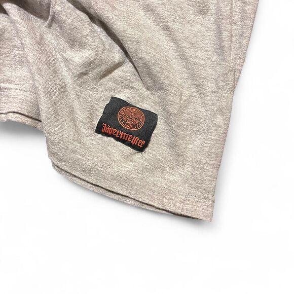 Vintage Gray Jäegermeister Graphic T Shirt Sz M With Back Graphic Alcohol Beer - Picture 3 of 5